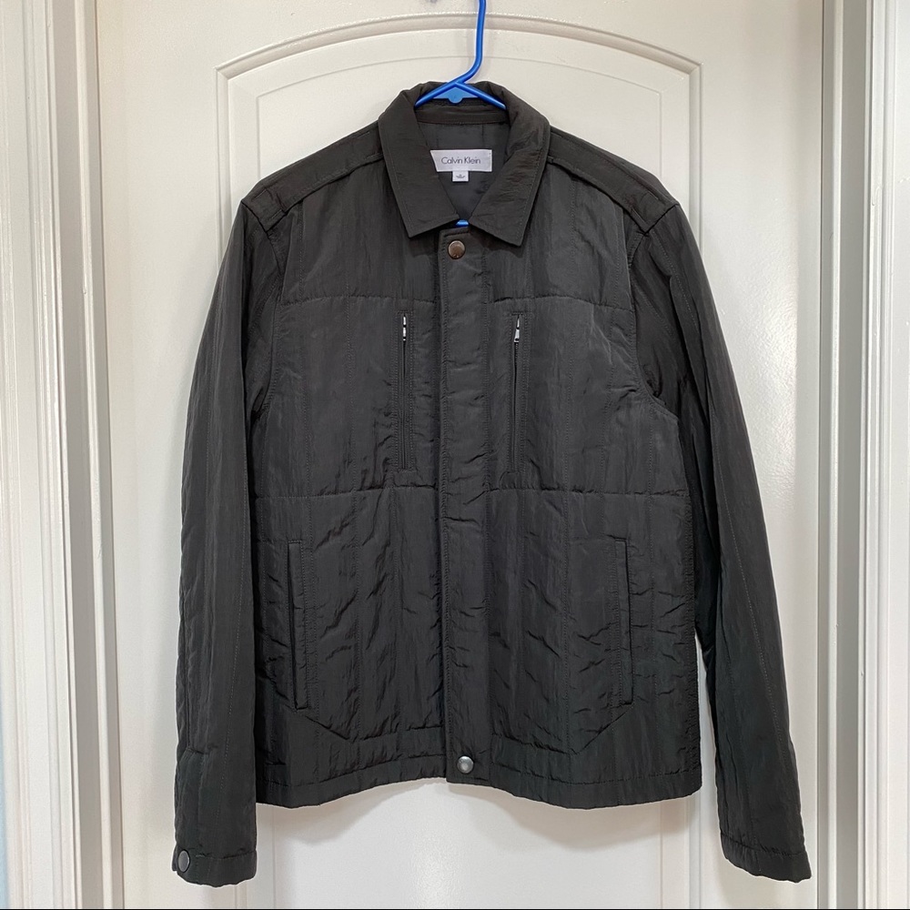 Calvin Klein Full Zip & Snap Closure Gray Jacket Size S